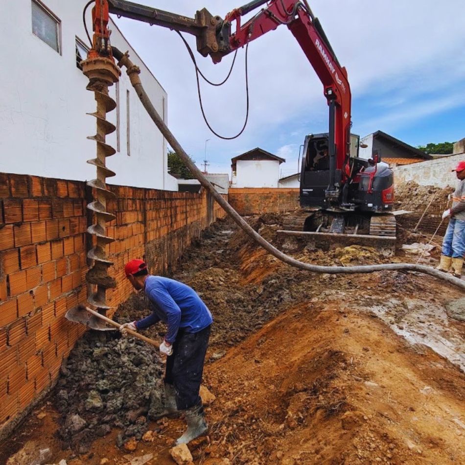 Estacas Escavadas Injetadas: Alta Capacidade de Carga sem Vibração.